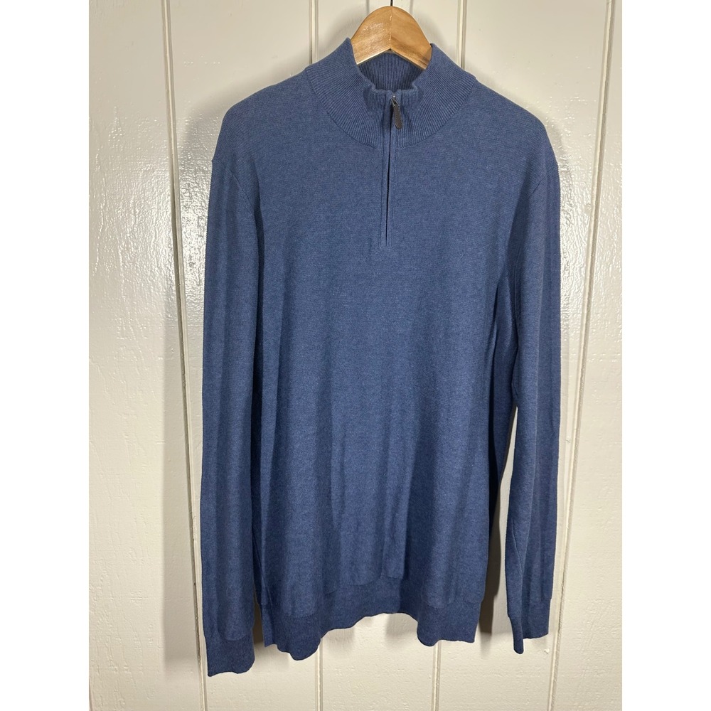 Lachlan Sweater Mens XXL Blue Quarter Zip Pullover British Inspired Mock Neck